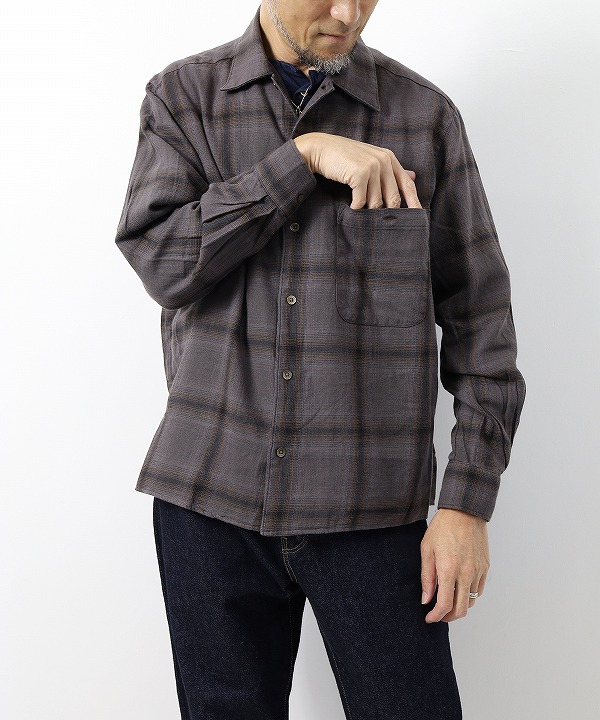 マニュアルアルファベット/Manual Alphabet OMBRE CHECK L/S SHIRT(全2色)