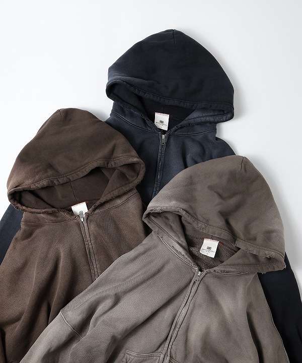 ムージムージ/MOOJIMOOJI OVERSIZE ZIP UP HOODIE AGED(全3色)