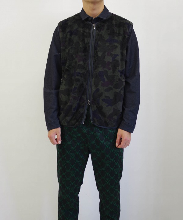 ニードルズ スポーツウェア/Needles Sportswear W.U. Piping Vest - Micro Fur / Papillon Camo ニードルズ スポーツウェア/Needles Sportswear W.U. Piping Vest - Micro Fur / Papillon Camo