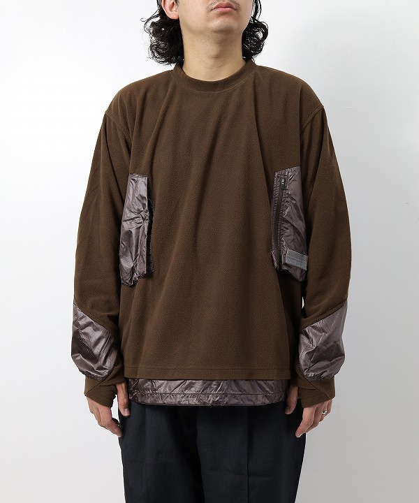 ポリクアント/Poliquant THE DEFORMED L/S MICROFLEECE PULLOVER WITH UTILITY POCKETS(全2色)