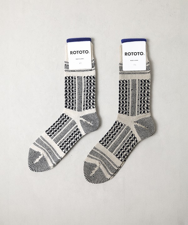 ロトト/ROTOTO DESERT SCARF PATTERN SOCKS(全2色)