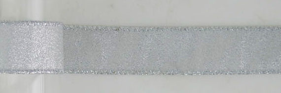 1.5インチシルバーシャイニーリボン（ワイヤー入）