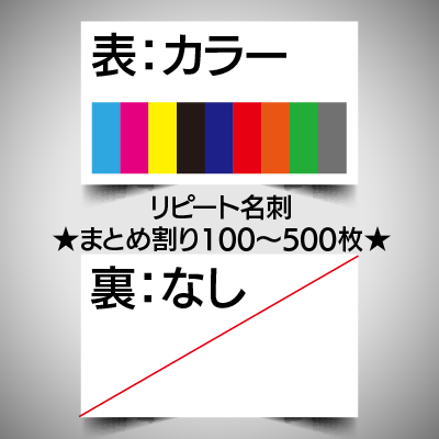 リピート注文名刺/片面カラー/100枚　　　★まとめ割引対象商品★