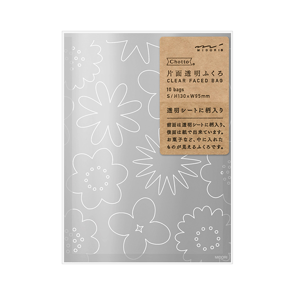 片面透明袋<S> メタリック 表花柄(18838006)