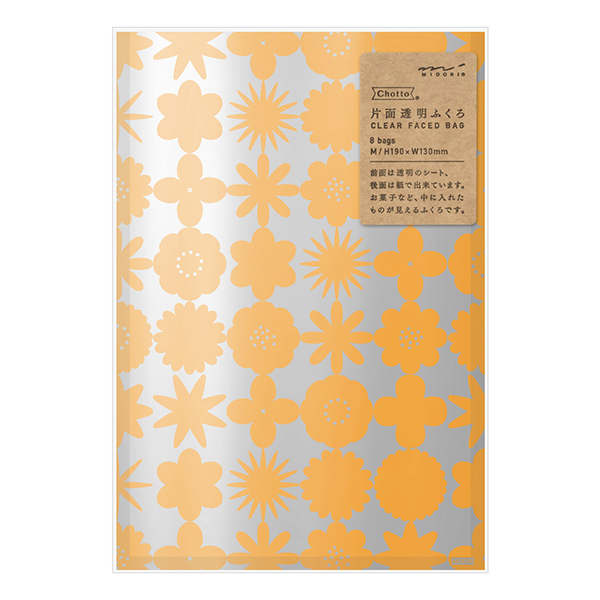 片面透明袋<M> メタリック 花柄(18844006)