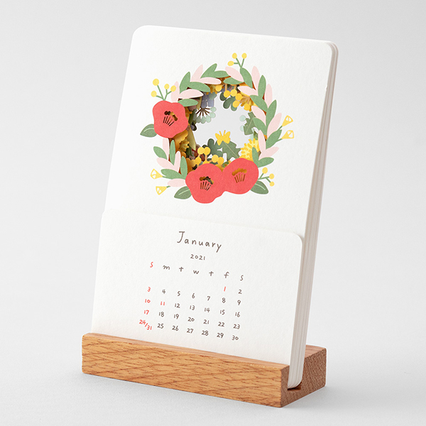 【新商品】【2021年版】季節をのぞくカレンダー 花柄(31010006)