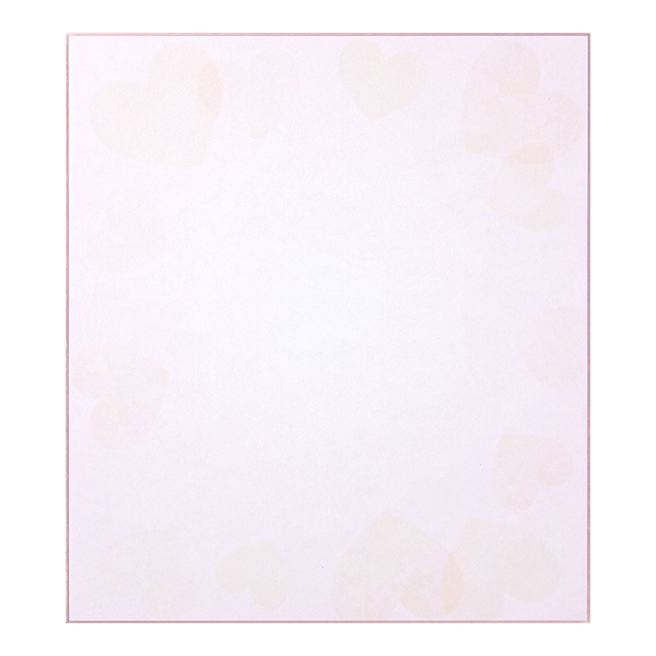 カラー色紙 寄せ書きシール9枚付 大きなハート柄 (33230006)