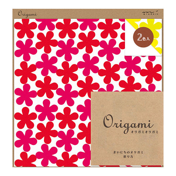 オリガミ 2色アソート<15角> 花柄 赤・黄(34391006) 【Origami】オリガミ 2色アソート<15角> 花柄 赤・黄