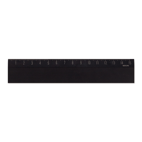 アルミ定規<15cm> ノンスリップ 黒(42277006)