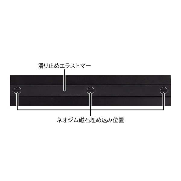アルミ定規<15cm> ノンスリップ 黒(42277006)
