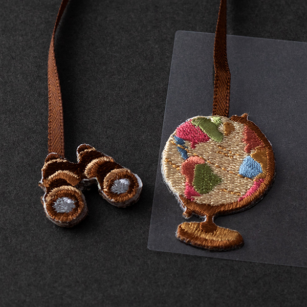 しおりシール 刺繍 地球儀柄(82466006)