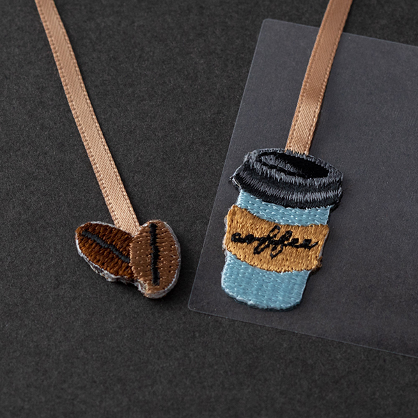 しおりシール 刺繍 コーヒー柄(82467006)