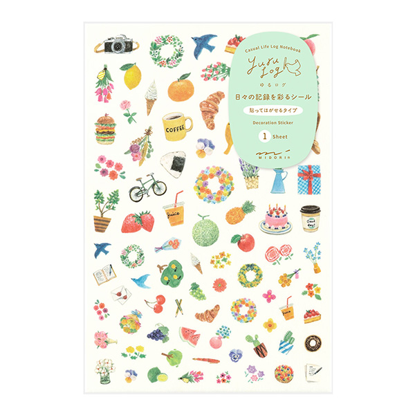 ゆるログ 日々の記録を彩るシール 1枚入 モチーフ柄(82678006)