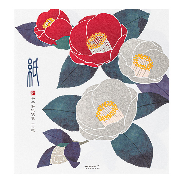 便箋 シルク 紅白椿柄 S2(87153006)