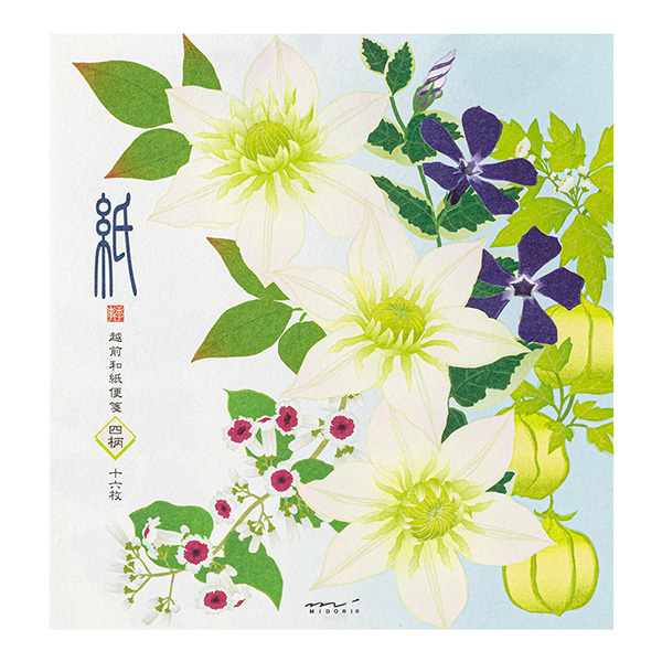 便箋 4柄入 夏の花柄 S4(87169006)