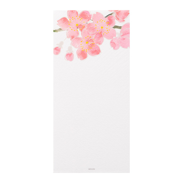 一筆箋 シルク 桜柄 白(89460006)