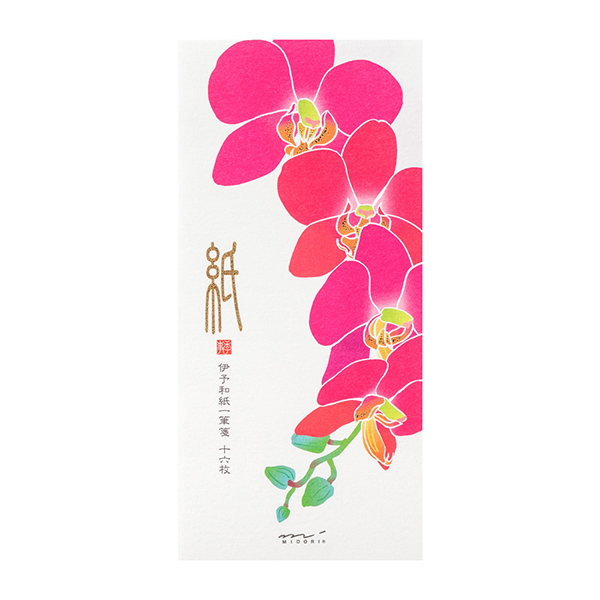 一筆箋 箔 蘭柄 ピンク(89464006)