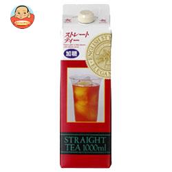 ジーエスフード GS ストレートティー 加糖 1000ml紙パック×12(6×2)本入