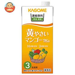 カゴメ 濃縮飲料 黄やさい・マンゴーミックス(3倍希釈) 1L紙パック×12(6×2)本入