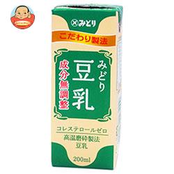九州乳業 みどり 豆乳 成分無調整 200ml紙パック×24本入