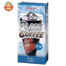 三本コーヒー アイスブラックコーヒー無糖 1000ml紙パック×6本入