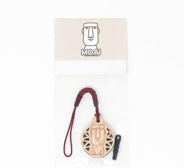 木製モアイストラップ
