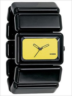 ニクソン ベガ Nixon The Vega Womens Watch 43mm Black Dial Black White Stretch