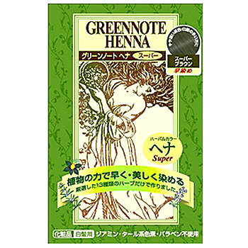 New グリーンノート Greennote ヘナスーパーブラウン 白髪染め 早く染まる 簡単 安全 天然100 トリートメント効果