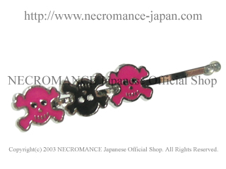 【ネクロマンス NECROMANCE】 スカルヘアーピン Skull Hair Pins ＜ピンク/Pink/桃色＞ 骸骨