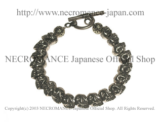 【ネクロマンス NECROMANCE】 スカルブレスレット Pewter Skull Bracelet 骸骨 数珠 魔除け