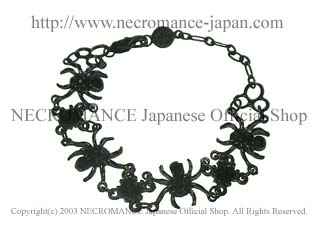 【ネクロマンス NECROMANCE】 ラインストーン スパイダーブレスレット Rhinestone Spider Bracelet ＜ブラック/Black/黒＞ 蜘蛛