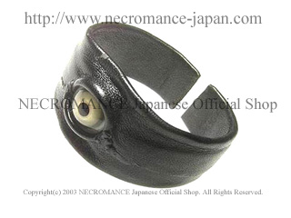 【数量限定 ご予約受付中】【ネクロマンス NECROMANCE】 ワイドレザー義眼バングル Wide Leather Eye Bangle ＜グリーン/Green/緑＞ 目玉 革