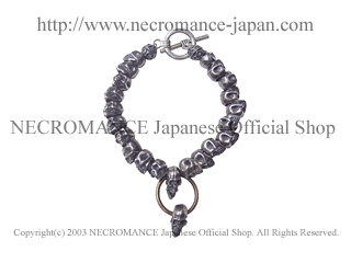 【ネクロマンス NECROMANCE】 ノヴェルブラススカルブレスレット Novel Brass Skull Bracelet 叫び 悲鳴 真鍮 骸骨