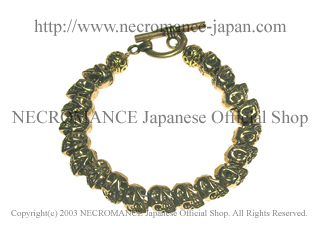 【ネクロマンス NECROMANCE】 ゴールド スカルブレスレット Gold Skull Bracelet 骸骨