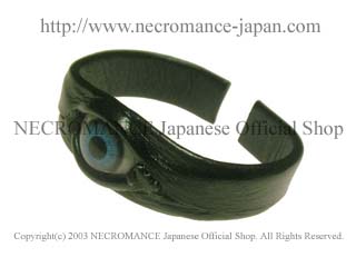 【数量限定 ご予約受付中】【ネクロマンス NECROMANCE】 レザー義眼バングル Leather Eye Bangle ＜ブライトブルー/Brigt Blue＞ 目玉 革