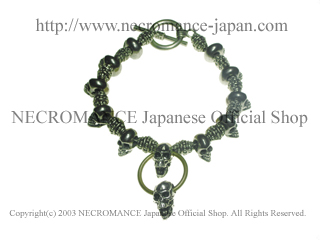 【生産停止前 ご予約受付中】【ネクロマンス NECROMANCE】 ブラススカルブレスレット Brass Skull Bracelet 叫び 悲鳴 真鍮 骸骨