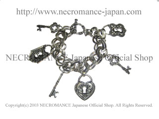 【ネクロマンス NECROMANCE】 ロック&キー チャームブレスレット Lock and Key Charm Bracelet 鍵 錠