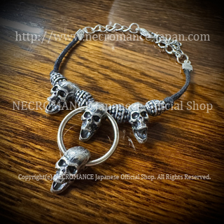 【ネクロマンス NECROMANCE】 スクリーミングスカルブレスレット (ショート)  Screaming Skull Bracelet ＜Screaming Skull＞ 骸骨 叫び