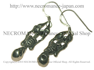 【ネクロマンス NECROMANCE】 シルバースカルブラザーズピアス Silver Skull Brothers Pierce スケルトン Skeleton 骸骨