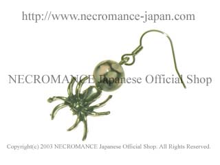 【ネクロマンス NECROMANCE】 ブラックドラゴンアゲート スパイダーピアス＜黒龍紋＞ Black Dragon Agate Spider Pierce 龍の鱗 蜘蛛