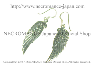 【ネクロマンス NECROMANCE】 シルバーエンジェルウィングピアス Silver Angel's Wing Pierce 天使の羽 幸運