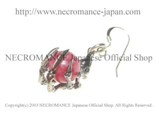 【ネクロマンス NECROMANCE】 サクラジェイド ボーンハンドピアス SAKURA Jade Bone Hand Pierce 桜翡翠 骸骨