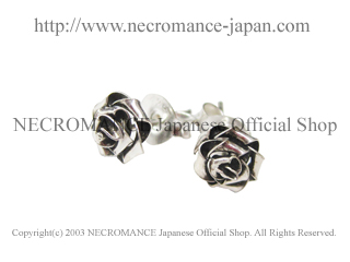 【ネクロマンス NECROMANCE】 シルバーローズスタッドピアス Silver Rose Stud Pierce 薔薇