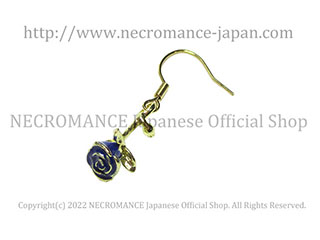 【ネクロマンス NECROMANCE】 エナメル ローズピアス Enamel Rose Pierce ＜ブルー/Blue/青＞ 青薔薇
