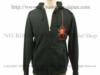 【ネクロマンス NECROMANCE】 ドロップスパイダー ジップアップパーカー Drop Spider hooded sweatshirt 蜘蛛