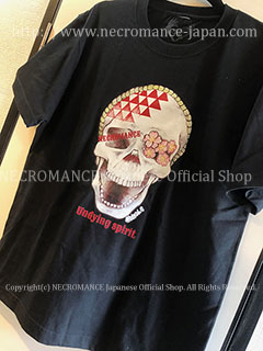 【チャリティー企画商品】 【ネクロマンス NECROMANCE】 アンダイイング スピリット Ｔシャツ ＜黒＞ Undying Spirit T-Shirt 骸骨 桜 富士山 日本