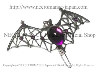 【ネクロマンス NECROMANCE】 バットヘアークリップ Bat Hairclip ＜パープル/Purple/紫＞ 蝙蝠 コウモリ