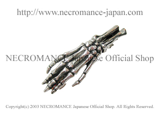 【ネクロマンス NECROMANCE】 リアルボーンハンドヘアークリップ Real Bone Hand Hairclip 骸骨 髪留め バレッタ