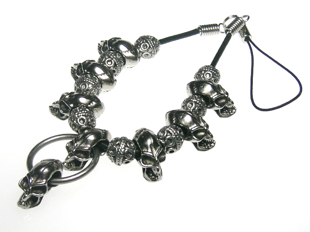 【ネクロマンス NECROMANCE】 ラージスカルネックレスストラップ Large Skull Necklace charm strap 骸骨