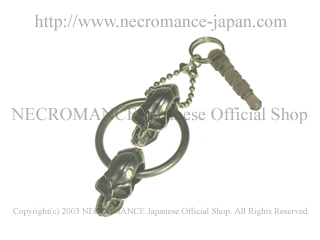 【ネクロマンス NECROMANCE】 ラージスカルイヤホンジャックピアス Large Skull Earphone Jack 骸骨 頭蓋骨